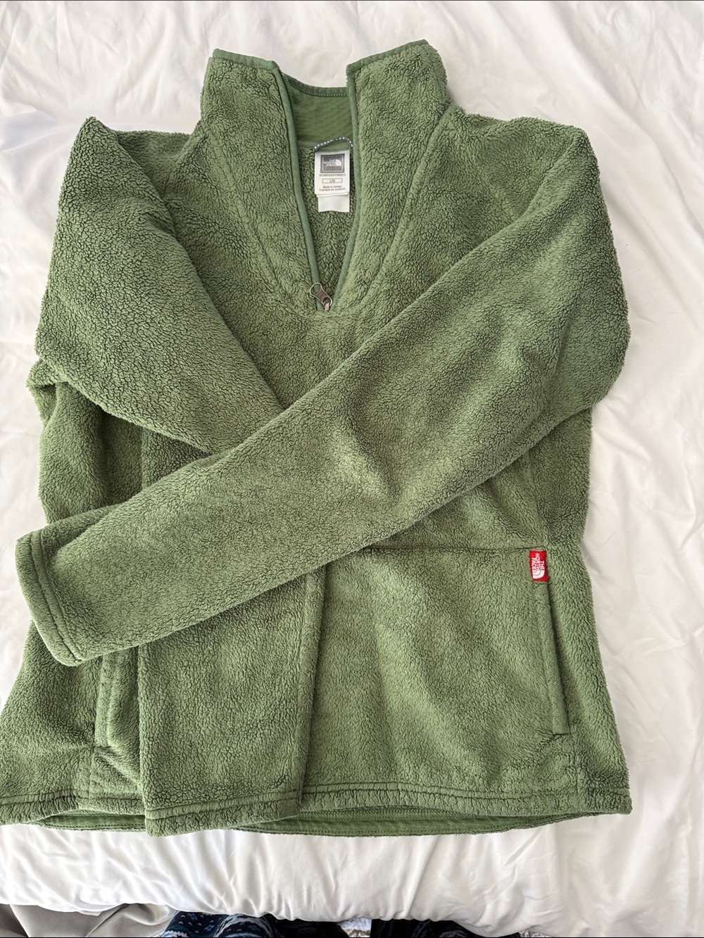 Green Womenβs Half-Zip Fleece Pullover